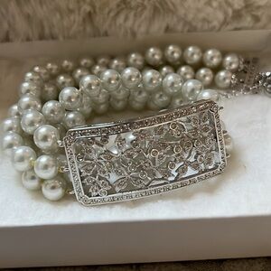 Pearl and Diamanté Choker